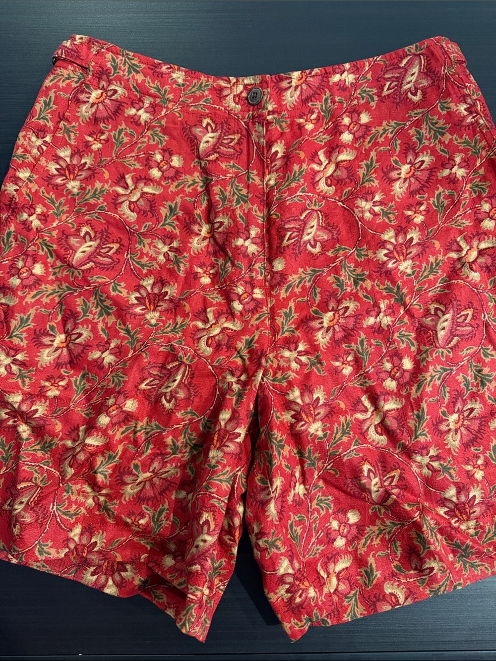 Ralph Lauren Red Floral Flat-Front Women’s Shorts